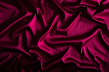 Wine-red satin.