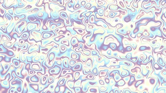 Moving random psychedelic waves. Abstract screensaver for video. Looping footage. Holographic colors.