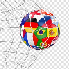 Naklejka premium kolorowa piłka w bramce