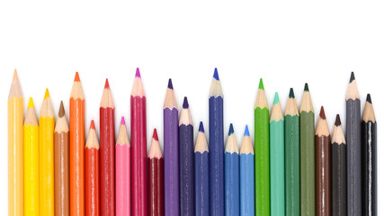 color pencils isolated on white background