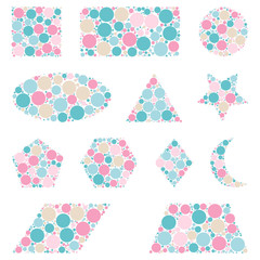 geometric shapes made from dots isolated on white