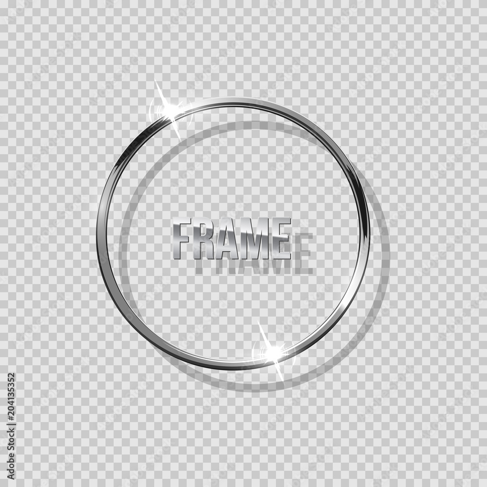 Canvas Prints silver ring with shadow isolated on transparent background. vector silver frame.