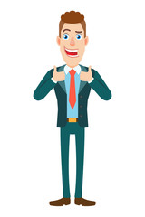 Fototapeta premium Businessman showing thumb up