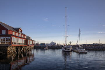 Fototapeta na wymiar Visit the guest harbor in Bronnoysund Northern Norway