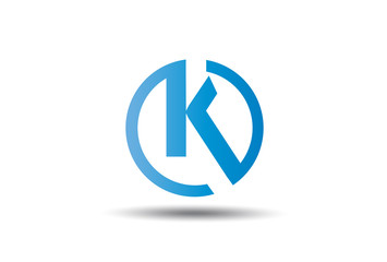 Circle Letter K Logo Design Vector.