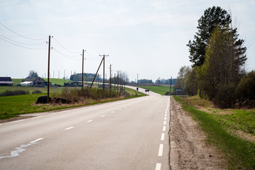 asphalt Road and the dramatic sky with strong perspective