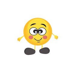 cute emoticon smiley. vector illustration