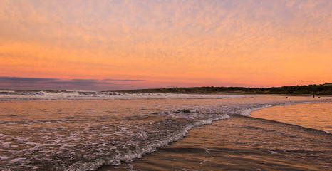sunset on the beach in Punta Del Diablo - Uruguay