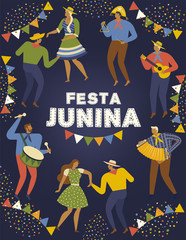 Festa Junina Brazil June Festival. Vector templates. Design element for card, poster, banner, and other use.