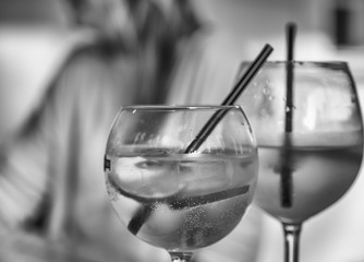 Monochrome cocktail glasses