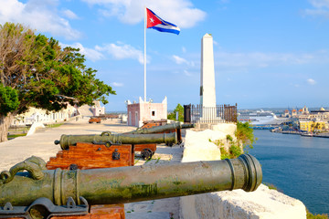 Old cannons overlooking the city of Havana