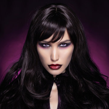 beautiful young vampire woman. Halloween