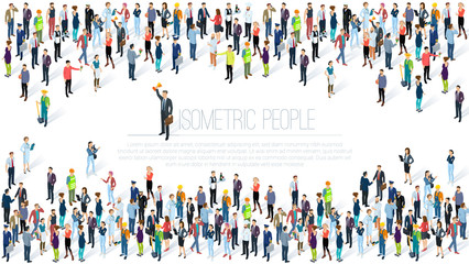 Isometric People crowd. - obrazy, fototapety, plakaty