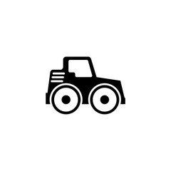 Road Roller. Asphalt Compactor Paver. Flat Vector Icon. Simple black symbol on white background