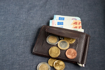An image of a purse with money