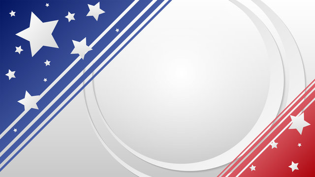 USA background horizontal banner with star and american flag colors, and copy space in center. Vector illustration.