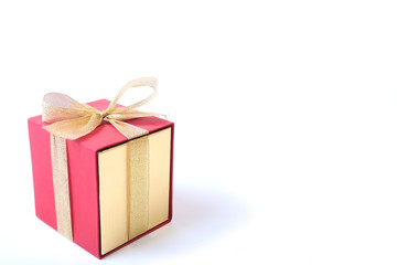 Gift boxes with bow on wood background
