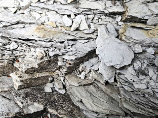 Grey rock eroded by water
