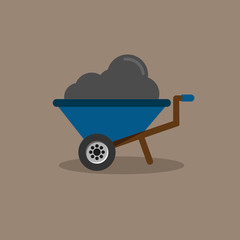 Wheelbarrow icon. Simple illustration of wheelbarrow vector icon