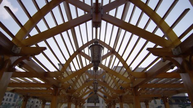 The wooden arcade from Souk Al Bahar bridge