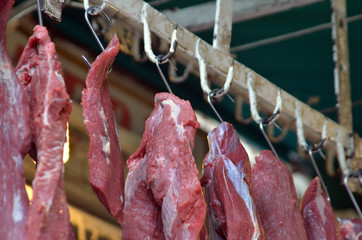 Palermo Meat on Hooks at Market 1