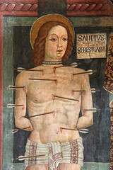 San Sebastiano; affresco nella chiesa di Villa a Castiglione Olona