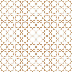 Ligature pattern seamless vector line style. Gold and white lattice eastern ornament.
