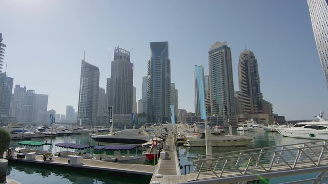 A marina and skyscrapers in Dubai