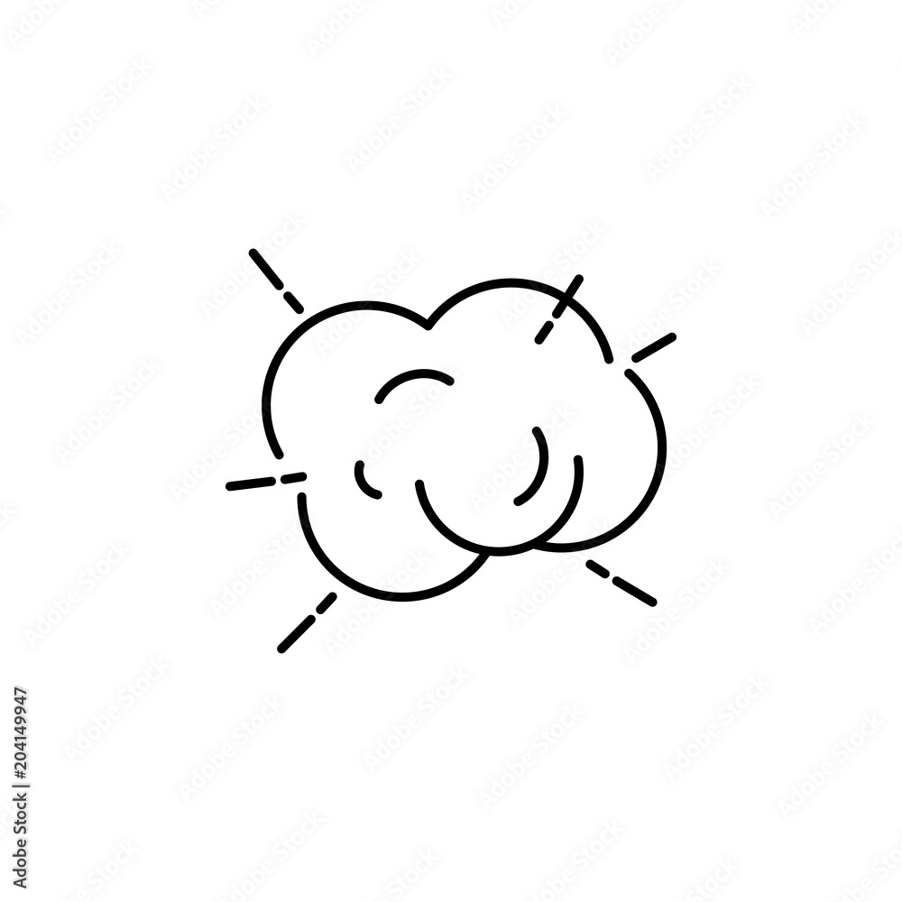 Poster explosion icon. element of speed for mobile concept and web apps illustration. thin line icon for we
