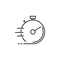 accelerated stopwatch icon. Element of speed for mobile concept and web apps illustration. Thin line icon for website design and development, app development. Premium icon