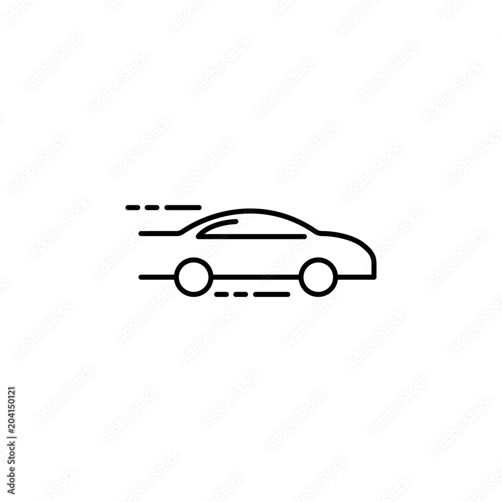 Poster car at speed icon. element of speed for mobile concept and web apps illustration. thin line icon for