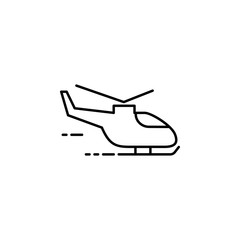 flying helicopter icon. Element of speed for mobile concept and web apps illustration. Thin line icon for website design and development, app development. Premium icon