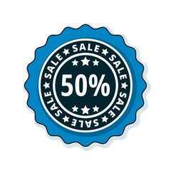 50% Sale label illustration