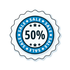 50% Sale label illustration