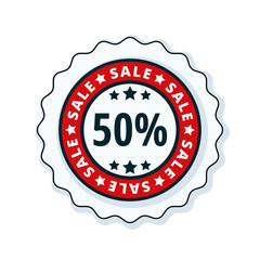 50% Sale label illustration