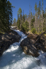 Waterfalls at stream Studeny potok in High Tatras mountains, Slovakia
