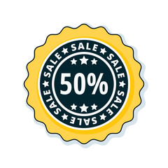 50% Sale label illustration