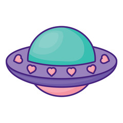 ufo icon over white background, vector illustration