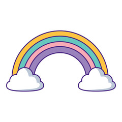 rainbow icon over white background, vector illustration