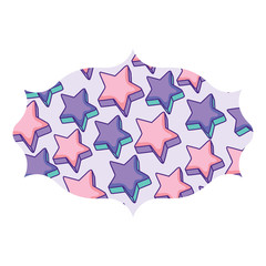 arabic frame with stars pattern over white background, colorful design. vector illustration
