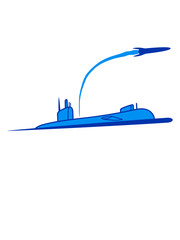 rakete abschuss auftauchen militär schnell marine u-boot schwimmen tauchen unterwasser schiff boot matrose kapitän clipart cartoon comic meer