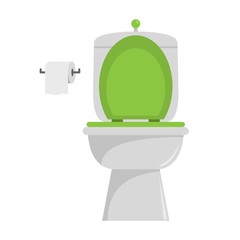 Ceramic toilet icon. Flat illustration of ceramic toilet vector icon for web - obrazy, fototapety, plakaty