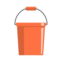 Plastic bucket icon. Flat illustration of plastic bucket vector icon for web © anatolir