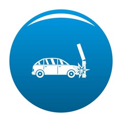 Crashed pillar icon. Simple illustration of crashed pillar vector icon for any design blue