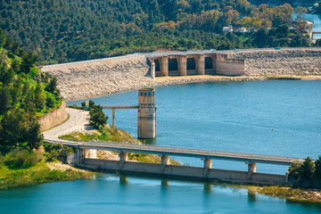 Fototapeta premium dam Tajo de la Encantada in gorge Chorro, Malaga province, Spain