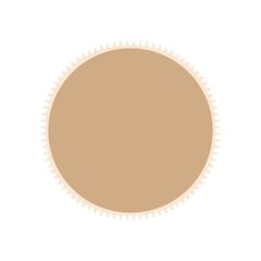 Round postage stamp icon. Flat illustration of round postage stamp vector icon for web