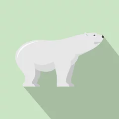 Foto op Canvas Watching of polar bear icon. Flat illustration of watching of polar bear vector icon for web design © anatolir