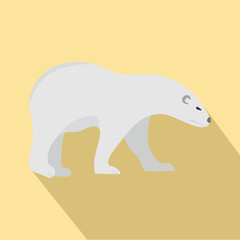 Walk of polar bear icon. Flat illustration of walk of polar bear vector icon for web design