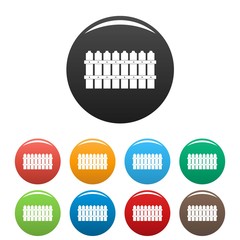 Low fence icon. Simple illustration of low fence vector icons set color isolated on white