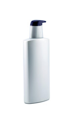 plastic bottle lotion on white background, clipping part